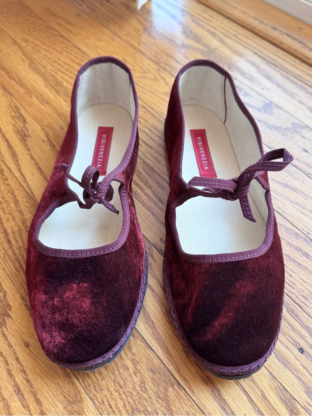 Vibi Venezia Women’s Brigitte Velvet Mary Jane Flats in Calliope